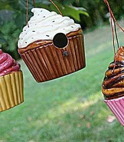 Popular Unique Birdhouses Ceramic Cupcake Birdhouse