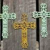 The Birdhouse Chick Cast Iron Crosses Set Of 3-Antique And Verde Finish 1 The Birdhouse Chick Cast Iron Crosses Set Of 3-Antique And Verde Finish