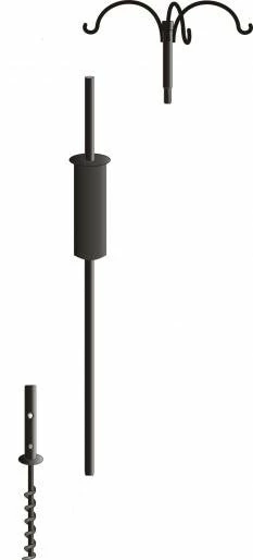 Birds Choice Feeder Poles & Brackets Garden Pole Set Triple Hanger, Baffle And Ground Auger 3 Birds Choice Feeder Poles & Brackets Garden Pole Set Triple Hanger, Baffle And Ground Auger