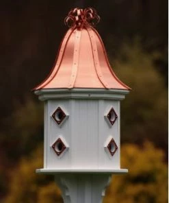 The Birdhouse Chick Copper Roof Dovecote Birdhouse 36x14 Ribbon Detail- 8 Portals Copper Roof Birdhouses