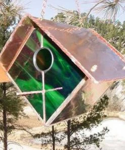 Black Hills Glass Works Unique Birdhouses Copper-Stained Glass Birdhouse