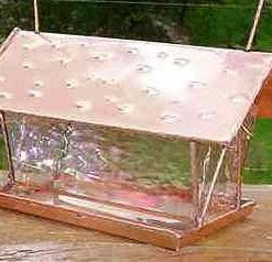 Black Hills Glass Works Copper & Stained Glass Bird Feeder Unique Bird Feeders