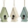 The Birdhouse Chick Distressed Cottage Birdhouses Set/3 Unique Birdhouses
