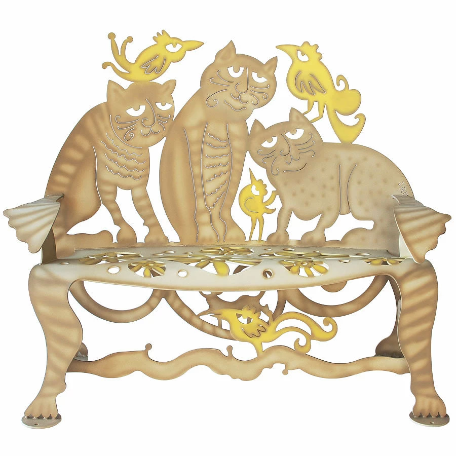 Cricket Forge Garden Cat Bench 3 Cricket Forge Garden Cat Bench