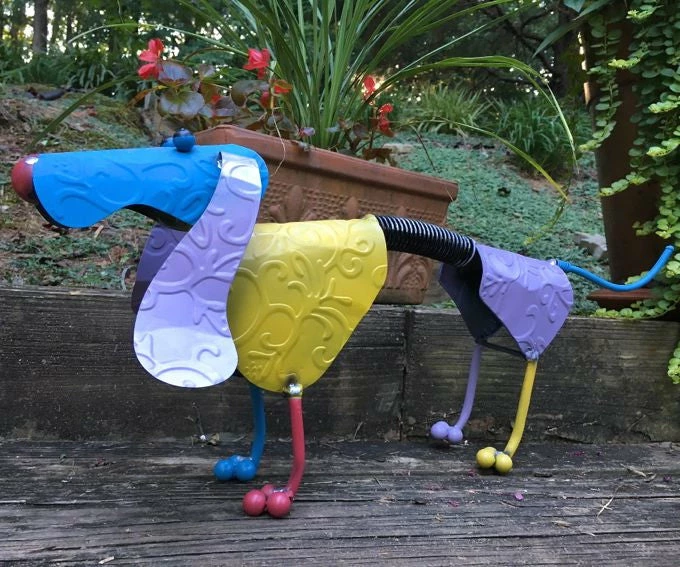 The Birdhouse Chick Statuary & Sculpture Dachshund Spring Dog Metal Yard Art 3 The Birdhouse Chick Statuary & Sculpture Dachshund Spring Dog Metal Yard Art