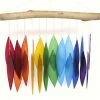 The Birdhouse Chick Rainbow Glass & Driftwood Wind Chime Wind Chimes