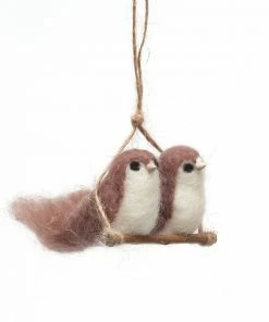 The Birdhouse Chick Home & Garden Accents Hand-Felted Love Birds Ornament