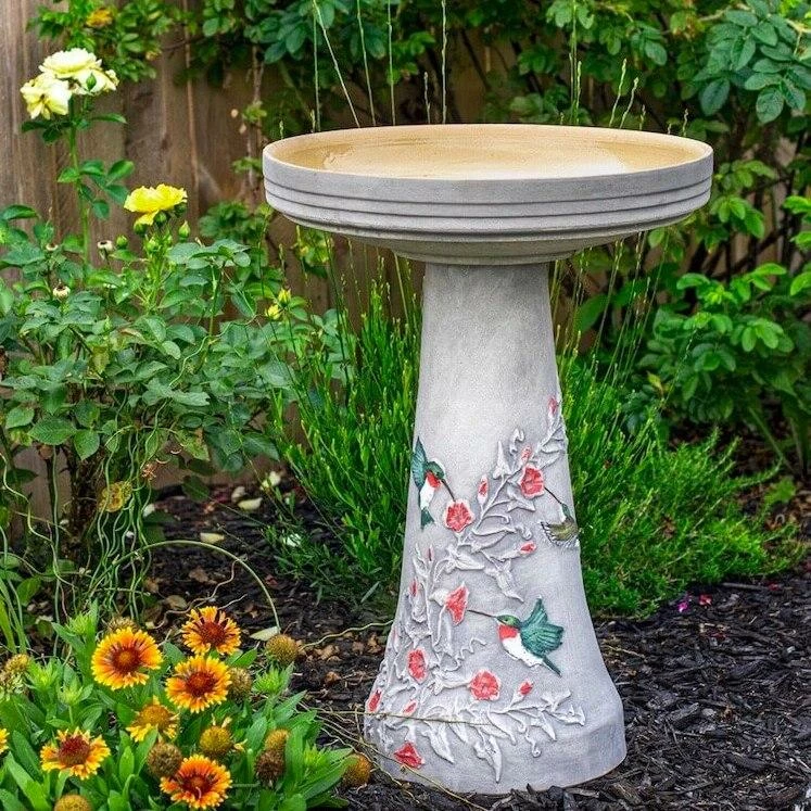 Burley Clay Staked & Pedestal Bird Baths Hummingbird Bird Bath-Lock Top 3 Burley Clay Staked & Pedestal Bird Baths Hummingbird Bird Bath-Lock Top