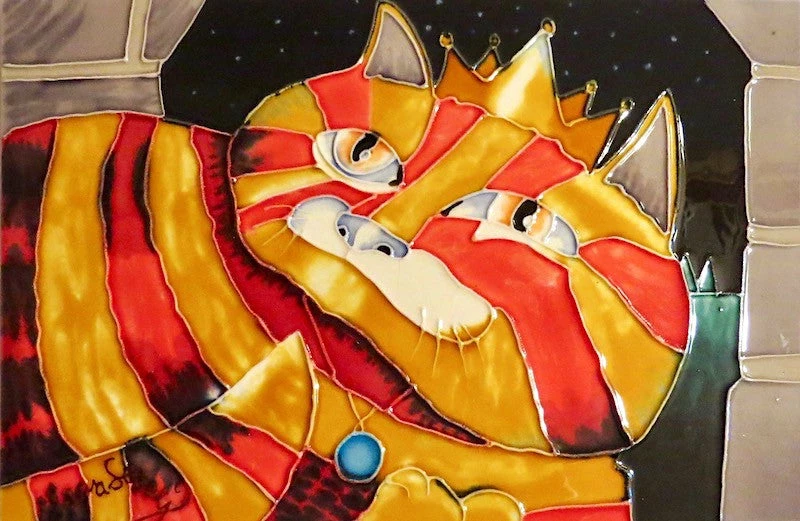 TileCraft Ceramic Art Tile-King Fat Cat 8x12 3 TileCraft Ceramic Art Tile-King Fat Cat 8x12