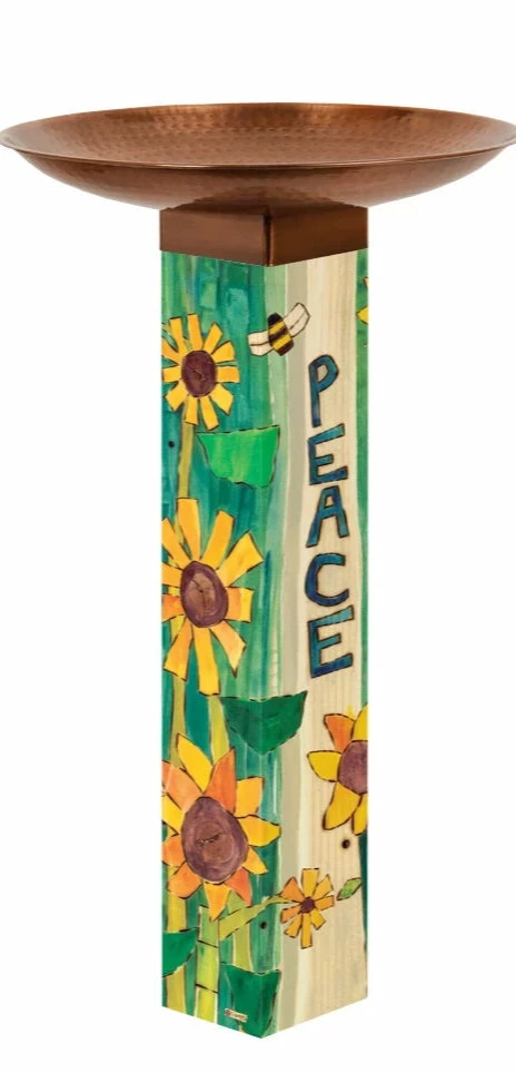 Studio M Peace Pedestal Bird Bath- Retired Design Staked & Pedestal Bird Baths 3 Studio M Peace Pedestal Bird Bath- Retired Design Staked & Pedestal Bird Baths