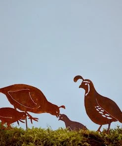 The Birdhouse Chick Garden Stakes & Whirligigs Quail Family Garden Stakes