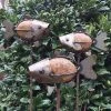 The Birdhouse Chick Rock Fish Garden Stakes Set/3