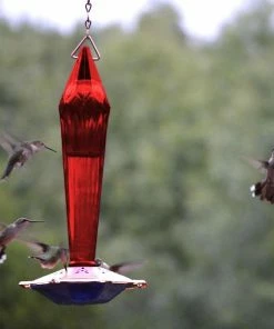 Songbird Essentials Faceted Glass Hummingbird Feeder