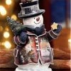 Bradford Exchange Holiday Season's Greetings Snowman Figurine 2 Bradford Exchange Holiday Season's Greetings Snowman Figurine