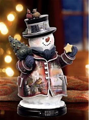 Bradford Exchange Holiday Season's Greetings Snowman Figurine 3 Bradford Exchange Holiday Season's Greetings Snowman Figurine