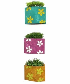 Oxidos Plaques, Stepping Stones & Wall Decor Large Metal Tote Wall Planter