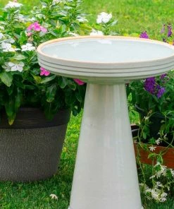 Burley Clay Staked & Pedestal Bird Baths Simple Elegance Pedestal Bird Bath- 5 Colors