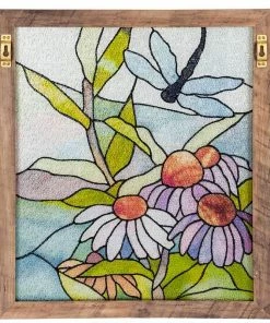 Evergreen Enetrprises Stained Glass Dragonfly Panel