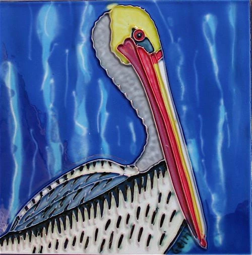 TileCraft Plaques, Stepping Stones & Wall Decor Ceramic Art Tiles-Set Of 3 Pelicans 4 TileCraft Plaques, Stepping Stones & Wall Decor Ceramic Art Tiles-Set Of 3 Pelicans