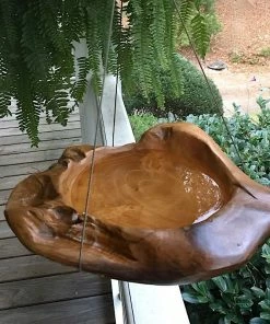 The Birdhouse Chick Teak Hanging Bird Bath