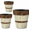 Studio M Wood Plank Vinyl Planters-Set/3 Planters, Urns & Pots 2 Studio M Wood Plank Vinyl Planters-Set/3 Planters, Urns & Pots