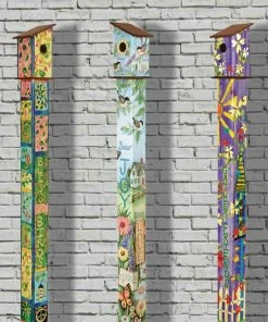 Studio M Birdhouse Art Poles 6 Ft. Post Unique Birdhouses