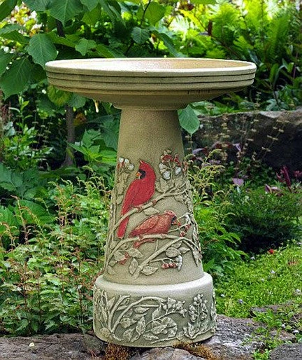 Burley Clay Cardinal Bird Bath With Locking Top Staked & Pedestal Bird Baths 3 Burley Clay Cardinal Bird Bath With Locking Top Staked & Pedestal Bird Baths
