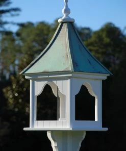 The Birdhouse Chick Copper Roof Bird Feeders Copper Roof Bird Feeder Square Gazebo - 36x14