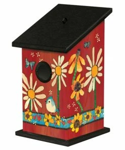 Studio M Unique Birdhouses Daisies And Sunflowers Vinyl Birdhouse