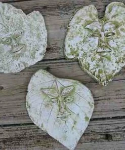 Ancient Graffiti Ceramic Leaf Spirits Plaque