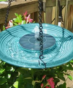 The Birdhouse Chick Hanging Bird Baths Solar Hanging Bird Bath