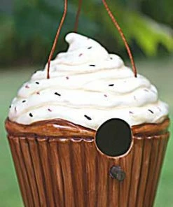Popular Unique Birdhouses Ceramic Cupcake Birdhouse