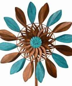 Red Carpet Studios Large Kinetic Double Leaves Spinner Garden Stakes & Whirligigs