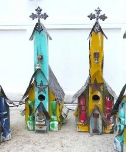 The Birdhouse Chick Unique Birdhouses Rustic Church Birdhouses- Medium