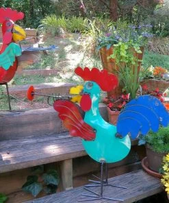 The Birdhouse Chick Jamming Roosters Metal Yard Art Statuary & Sculpture 9 The Birdhouse Chick Jamming Roosters Metal Yard Art Statuary & Sculpture