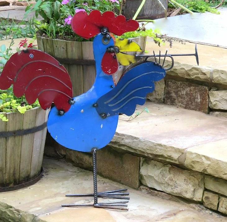 The Birdhouse Chick Jamming Roosters Metal Yard Art Statuary & Sculpture 5 The Birdhouse Chick Jamming Roosters Metal Yard Art Statuary & Sculpture